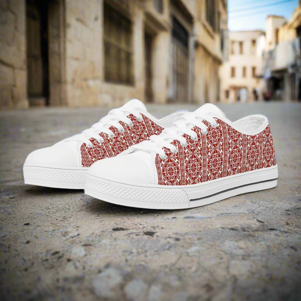 Tatreez Print Palestinian Sneakers Walking shoes 
