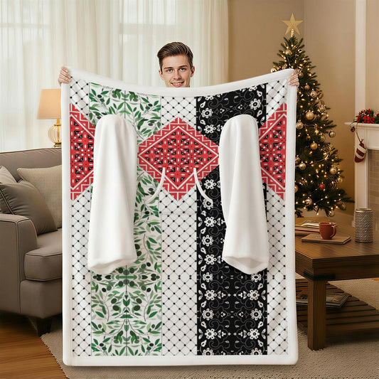Palestinian flag fleece blanket
