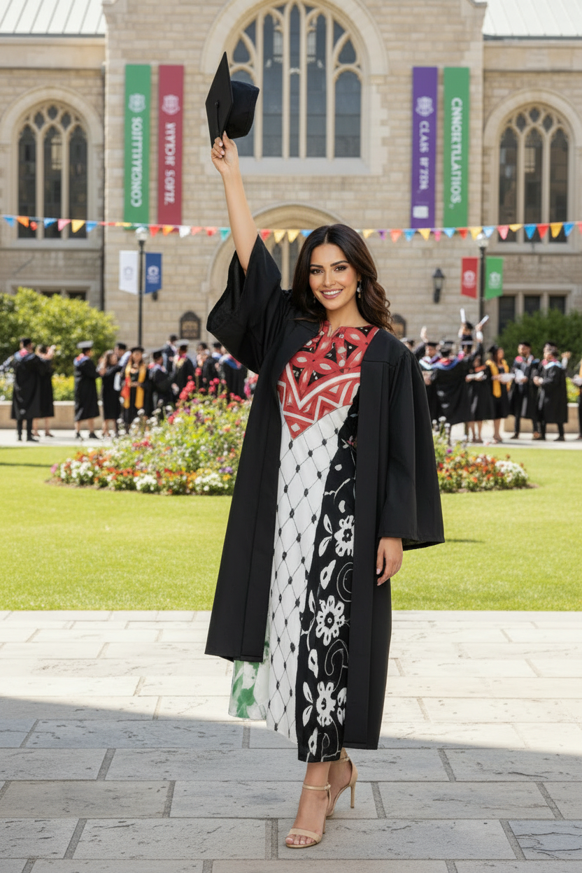 Palestinian Flag Keffiyeh Solidarity Sleeveless Long Graduation Dress