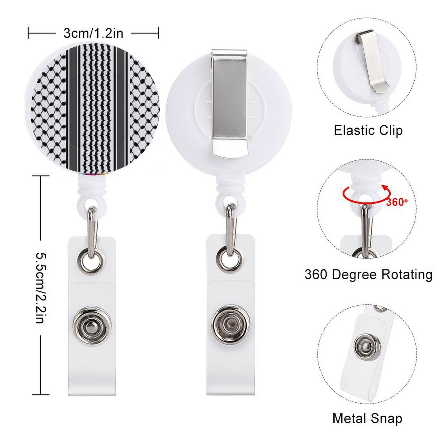 Keffiyeh Design Badge Clip