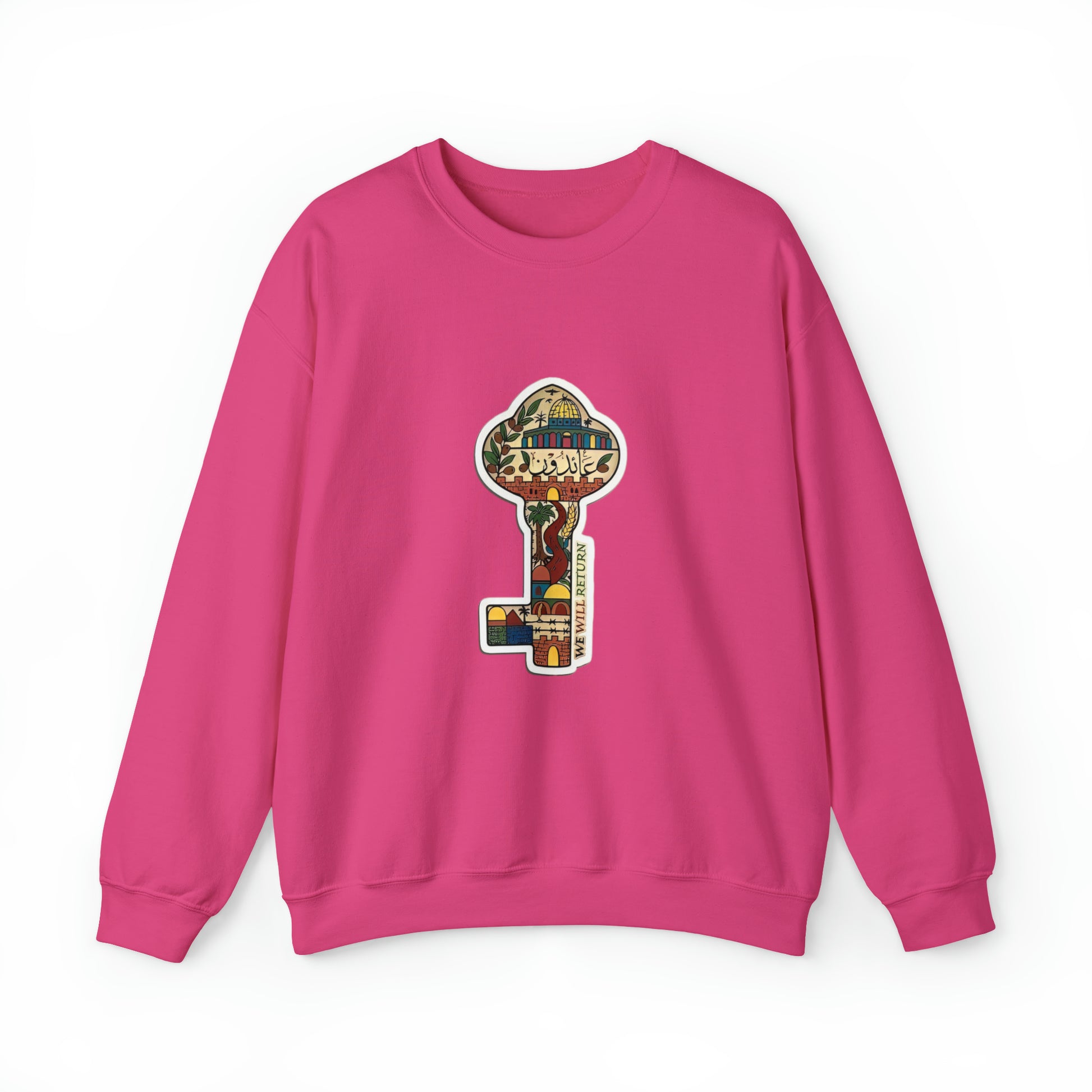 This is a Palestinian Hoodie with Right of Return Key - Pink