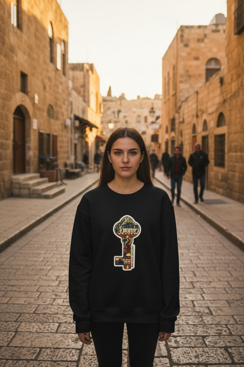 Palestinian Key Design, Unisex Heavy Blend™ Crewneck Sweatshirt