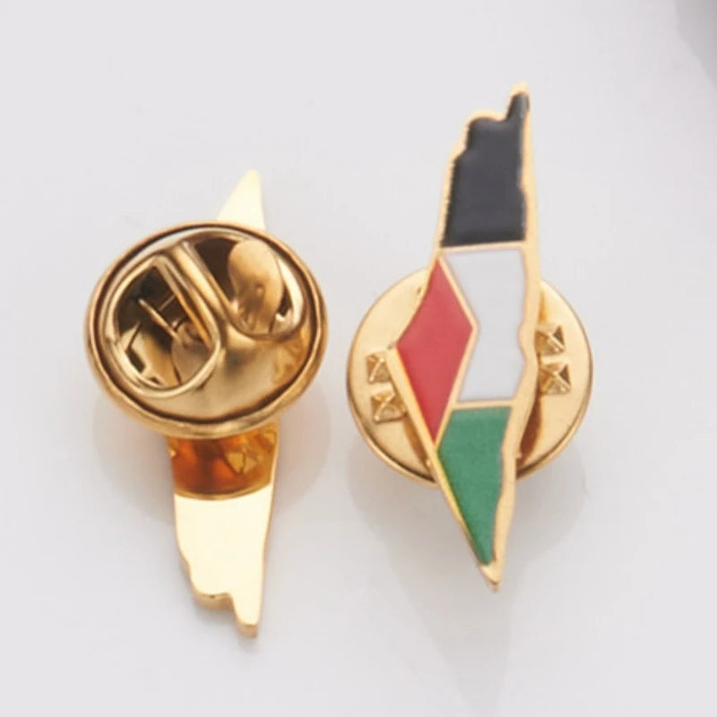 Palestinian Flag Stainless Steel Brooch For Men Women Badge Jewelry Accessories