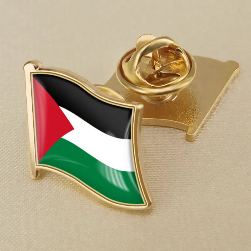 Palestinian Flag Brooch Classic Patriotic Badge Button Pin