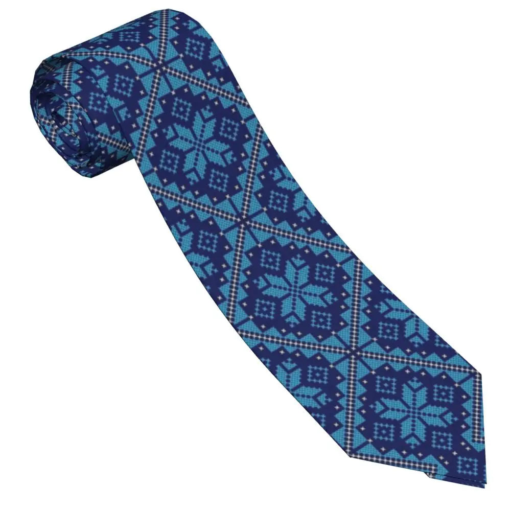 Palestinian Neckties Unisex 8 cm Tatreez Cross Neck Tie for Mens