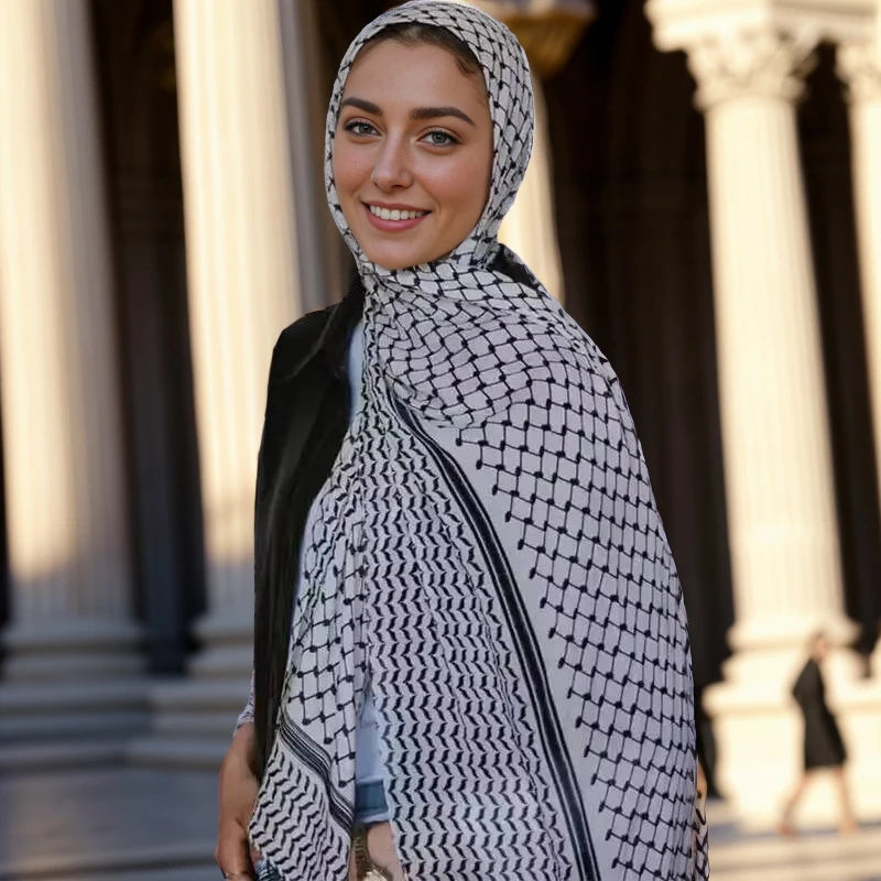 Palestinian Kuffiyeh Breathable Chiffon Hijab Vintage Printed Scarf