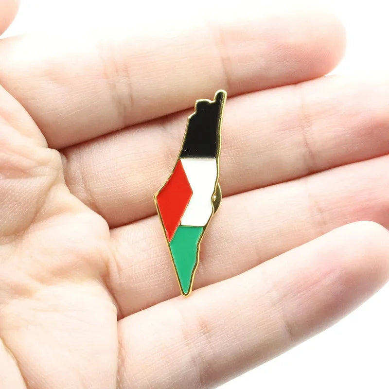 Palestinian Flag Stainless Steel Brooch For Men Women Badge Jewelry Accessories