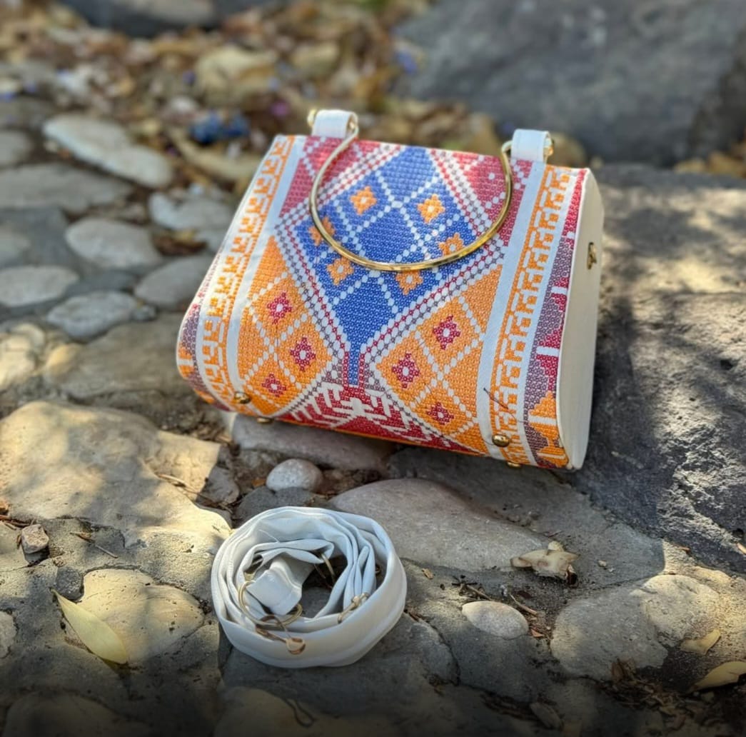 Stylish Designer Authentic Handmade Embroidered Palestinian Tatreez Handbag