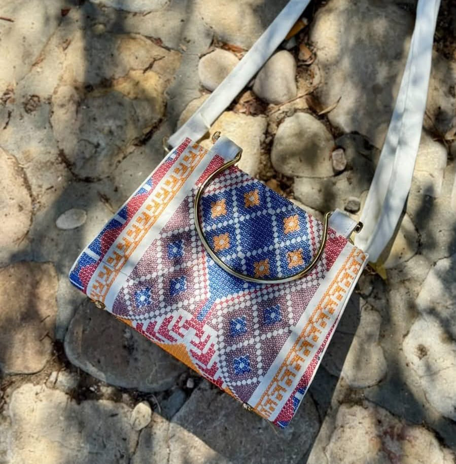Stylish Designer Authentic Handmade Embroidered Palestinian Tatreez Handbag