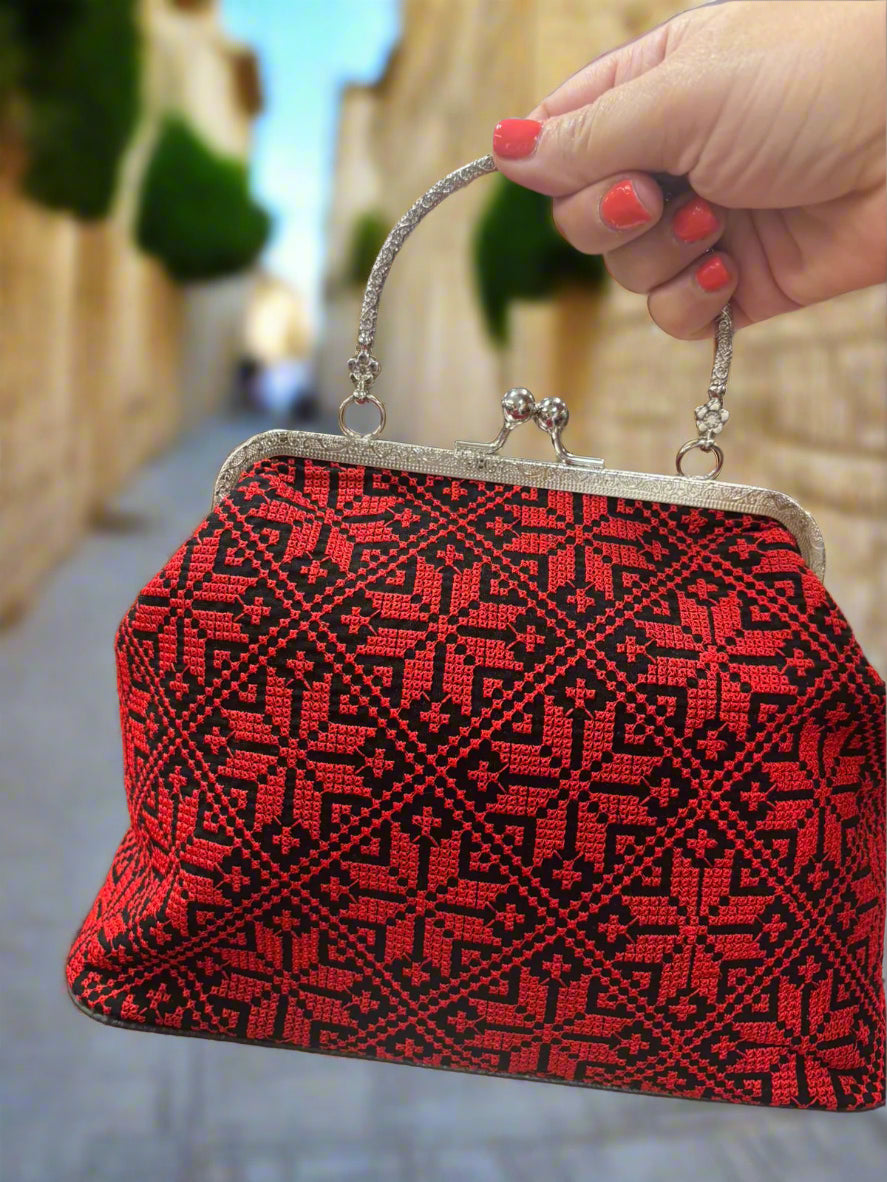 Stylish Designer Vintage Authentic Handmade Embroidered Palestinian Tatreez Handbag