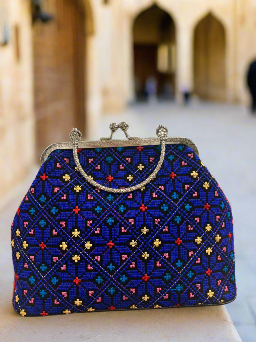 Stylish Designer Vintage Authentic Handmade Embroidered Palestinian Tatreez Handbag