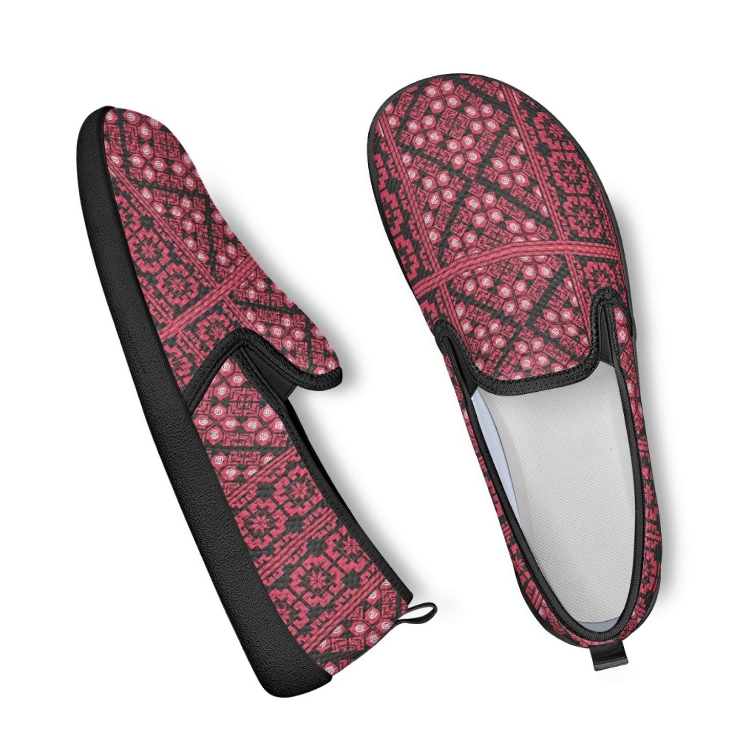 Palestinian Tatreez Print Flat Mesh Shoes