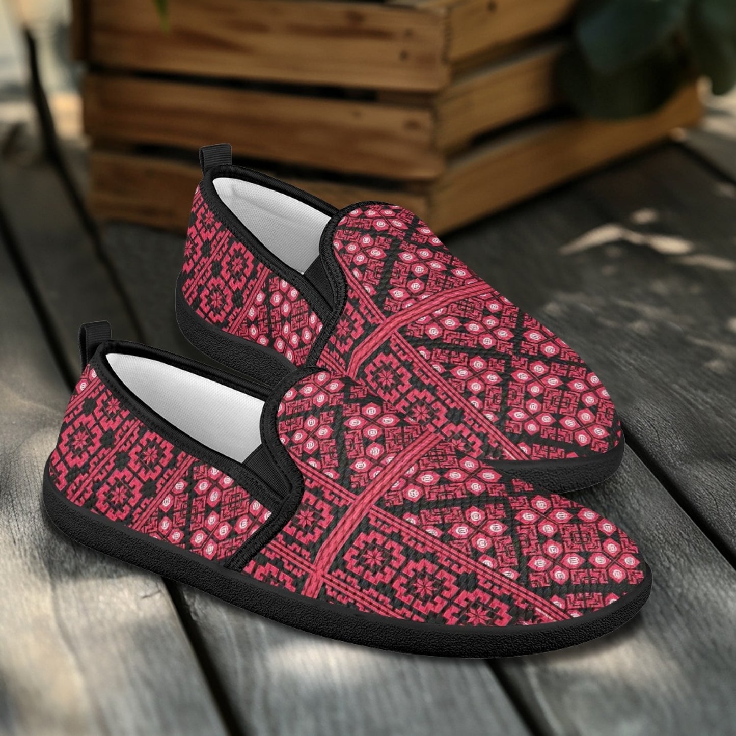 Palestinian Tatreez Print Flat Mesh Shoes