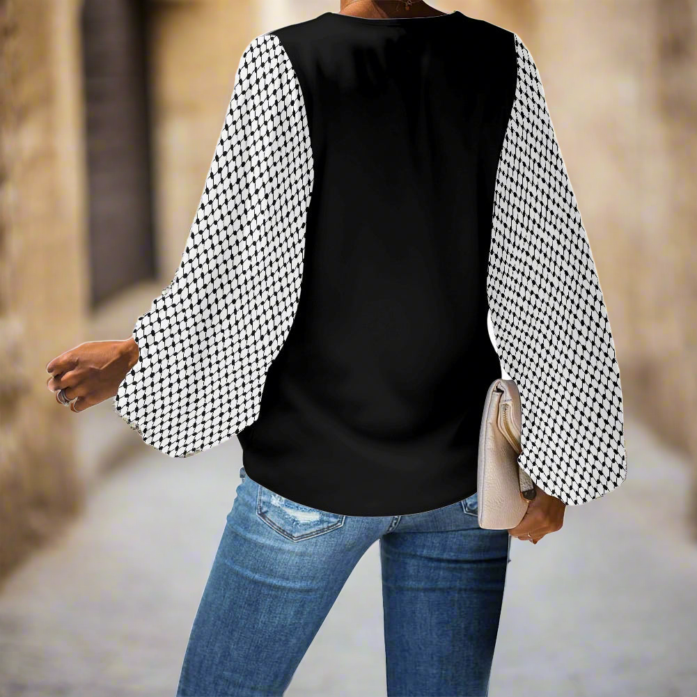 Palestinian Kuffiyeh Blouse, Chiffon top