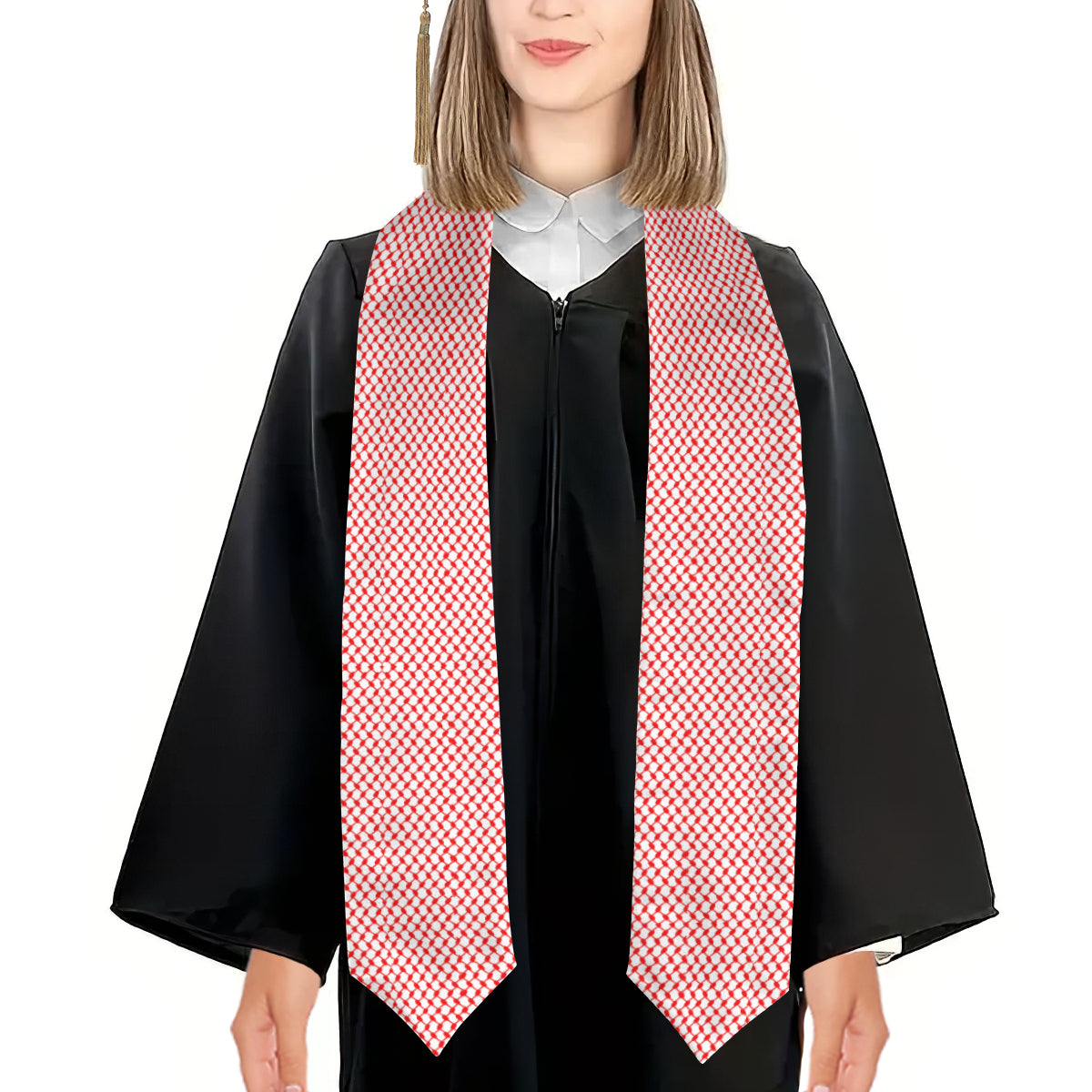 Arabian Print Red Shemagh Ghutra Kuffiyeh Graduation Stole