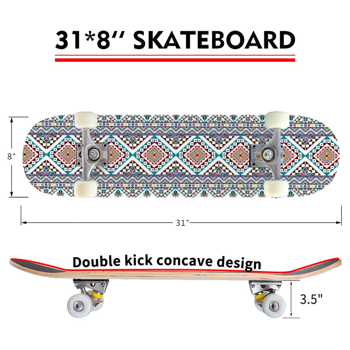 Palestinian Tatreez Skateboard
