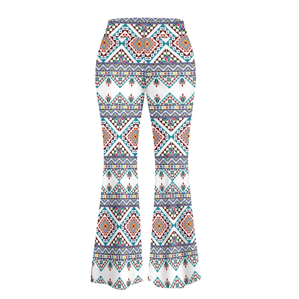 Palestinian tatreez print Flared pants