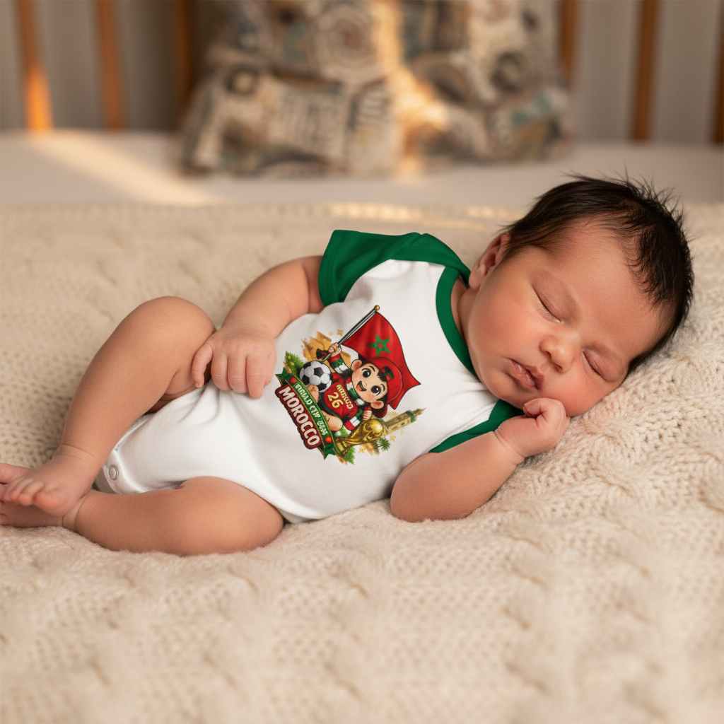Morocco World Cup Baby Cotton Short Sleeve Onesies