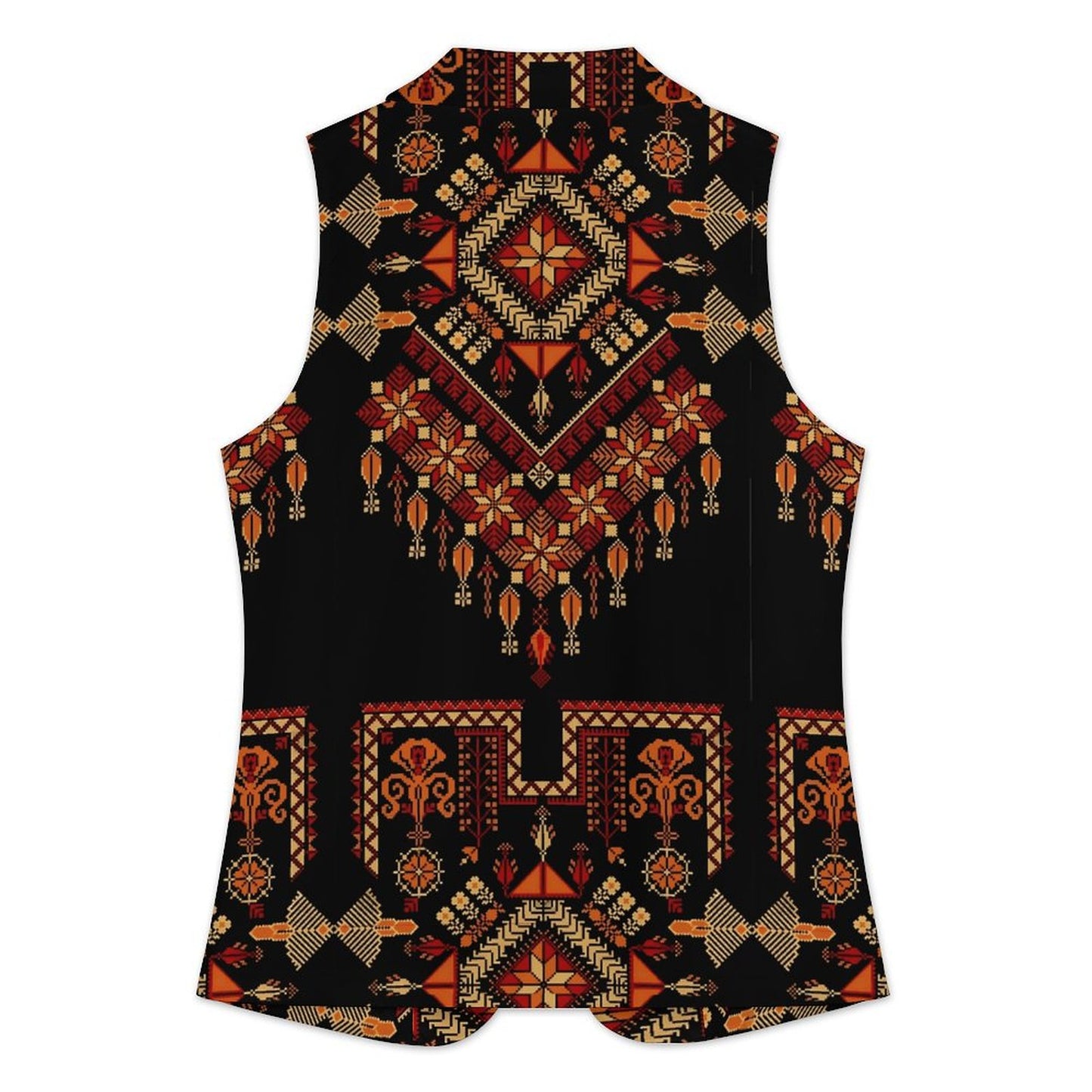 Palestinian Tatreez print Women Sleeveless Blazer Women's suit vest