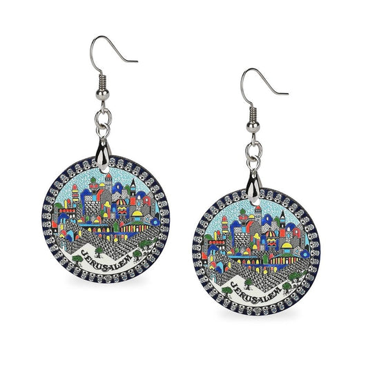 Jerusalem Palestinian Wooden Earrings