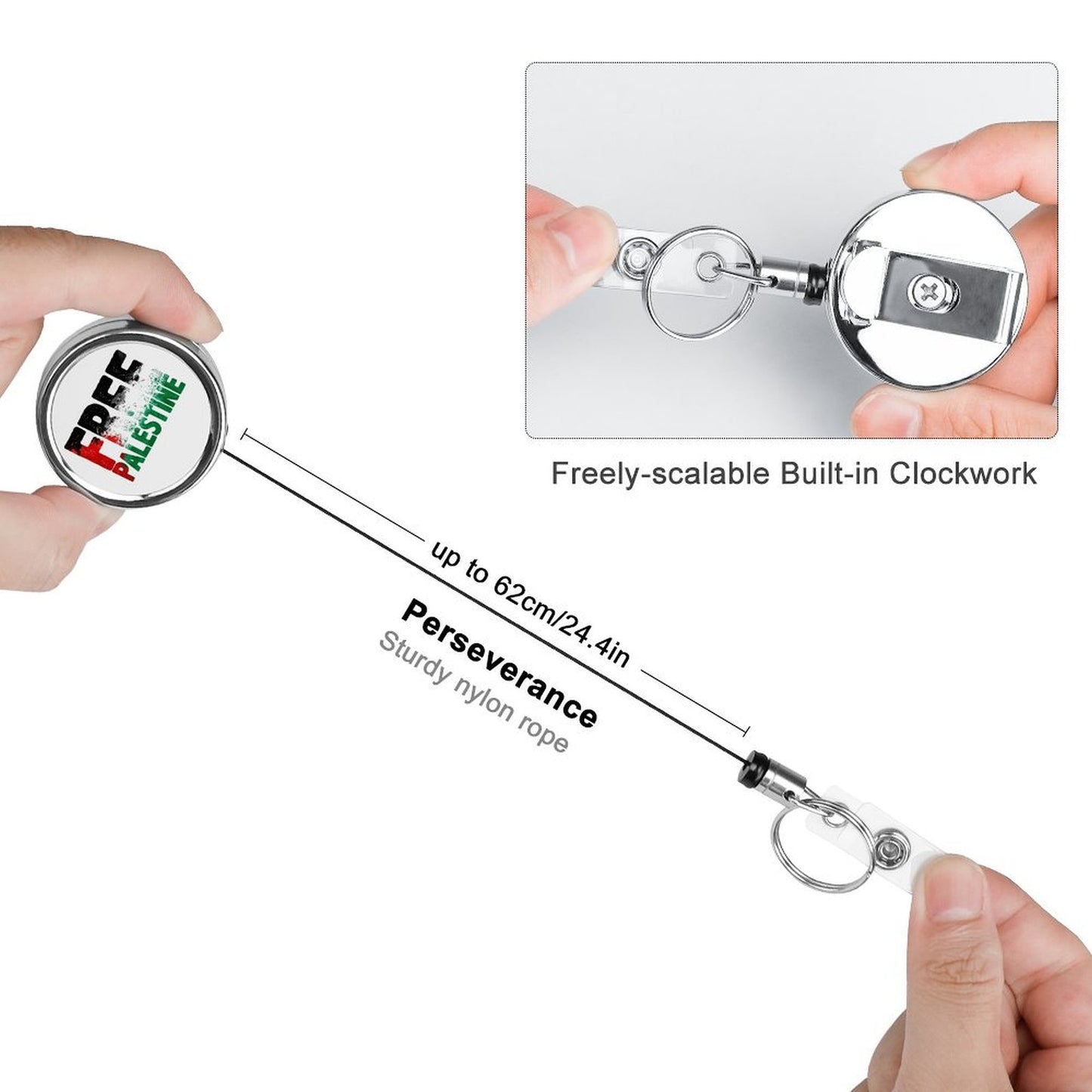 Free Palestine Metal Badge Clip