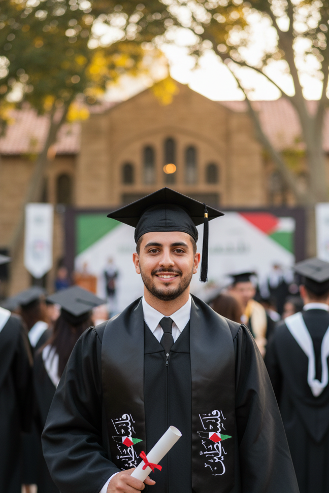 Palestinian Double-Sided Palestinian Print Graduation Stole
