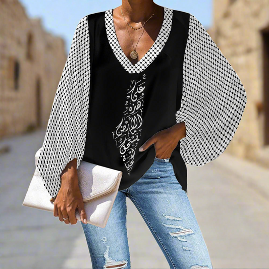 Palestinian Kuffiyeh Blouse, Chiffon top