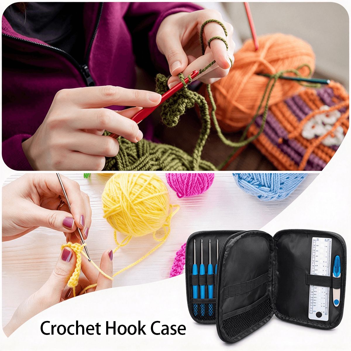 Palestinian Tatreez Print Crochet Hook Case
