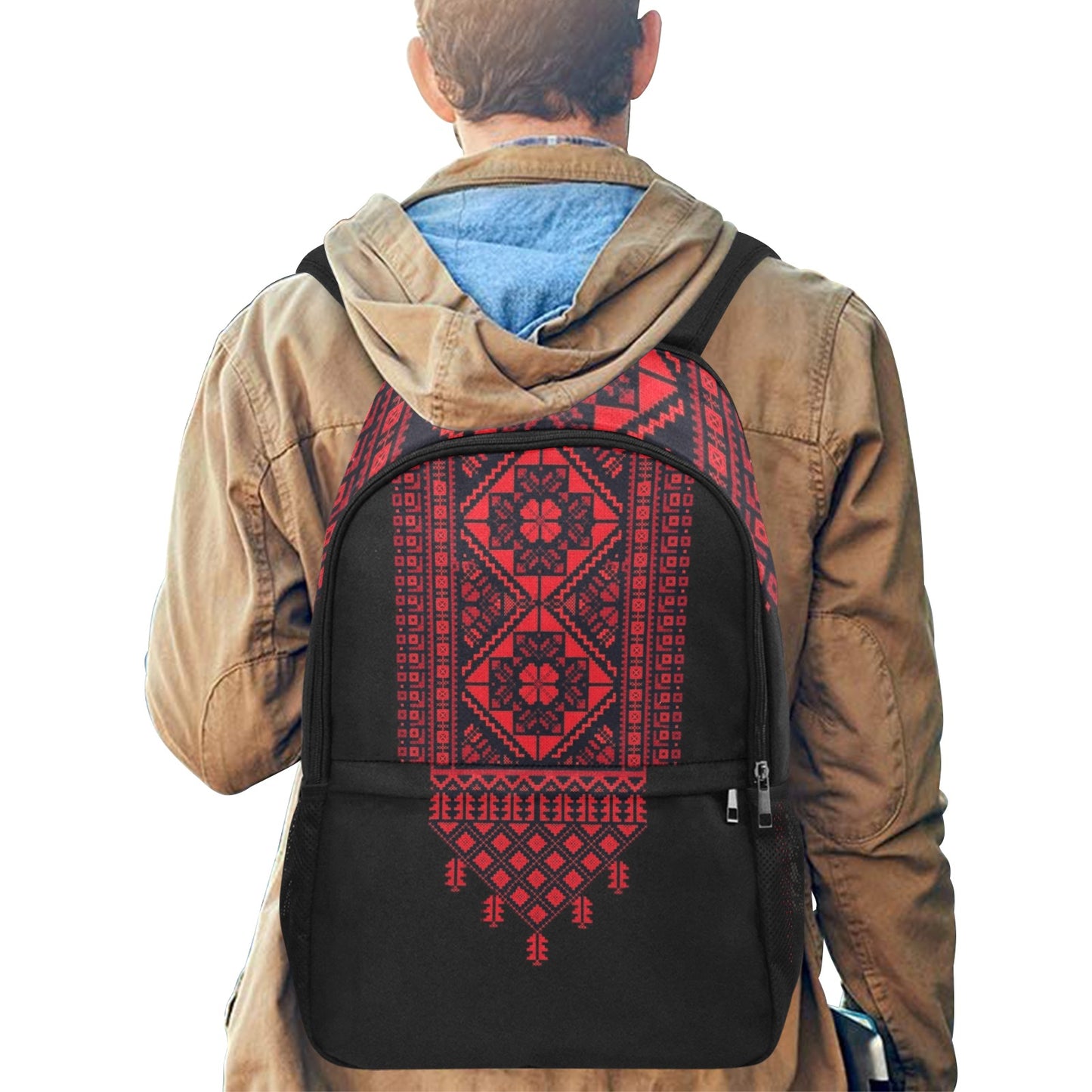 Tatreez Print Fabric Backpack Bag