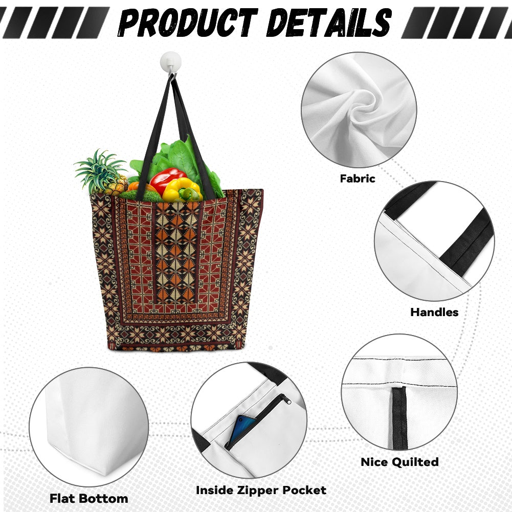 Palestinian heritage print tatreez cultural bag