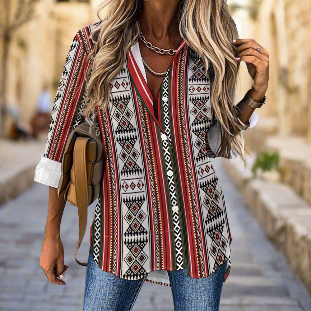 Arabian Bedouin Palestine Jordan Fashionable Irregular hem shirt