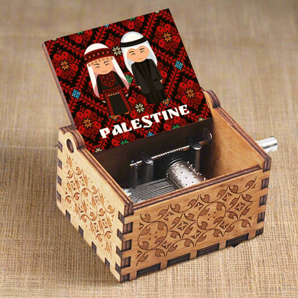 Free Palestine Music Box, Pine Wood, Unique Gift, Henna Favors