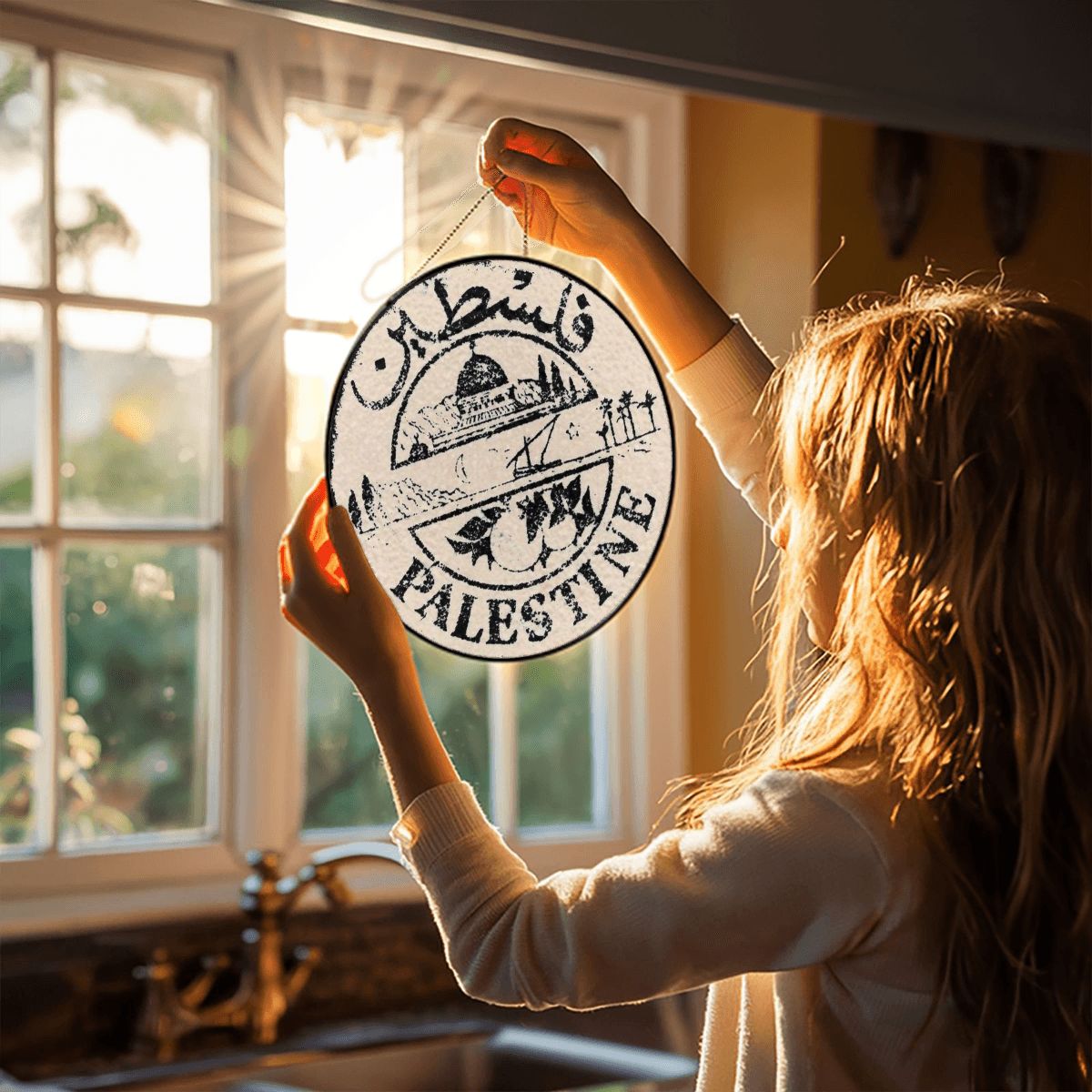 Palestinian Stained Glass Window Hanging Suncatcher