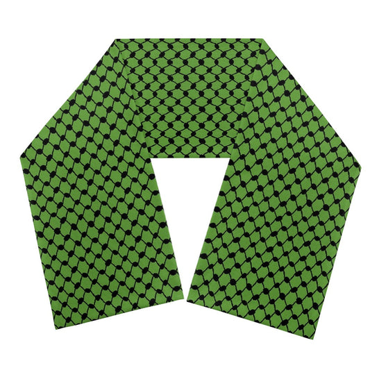 Palestinian Green Kuffiyeh Knitting Scarf