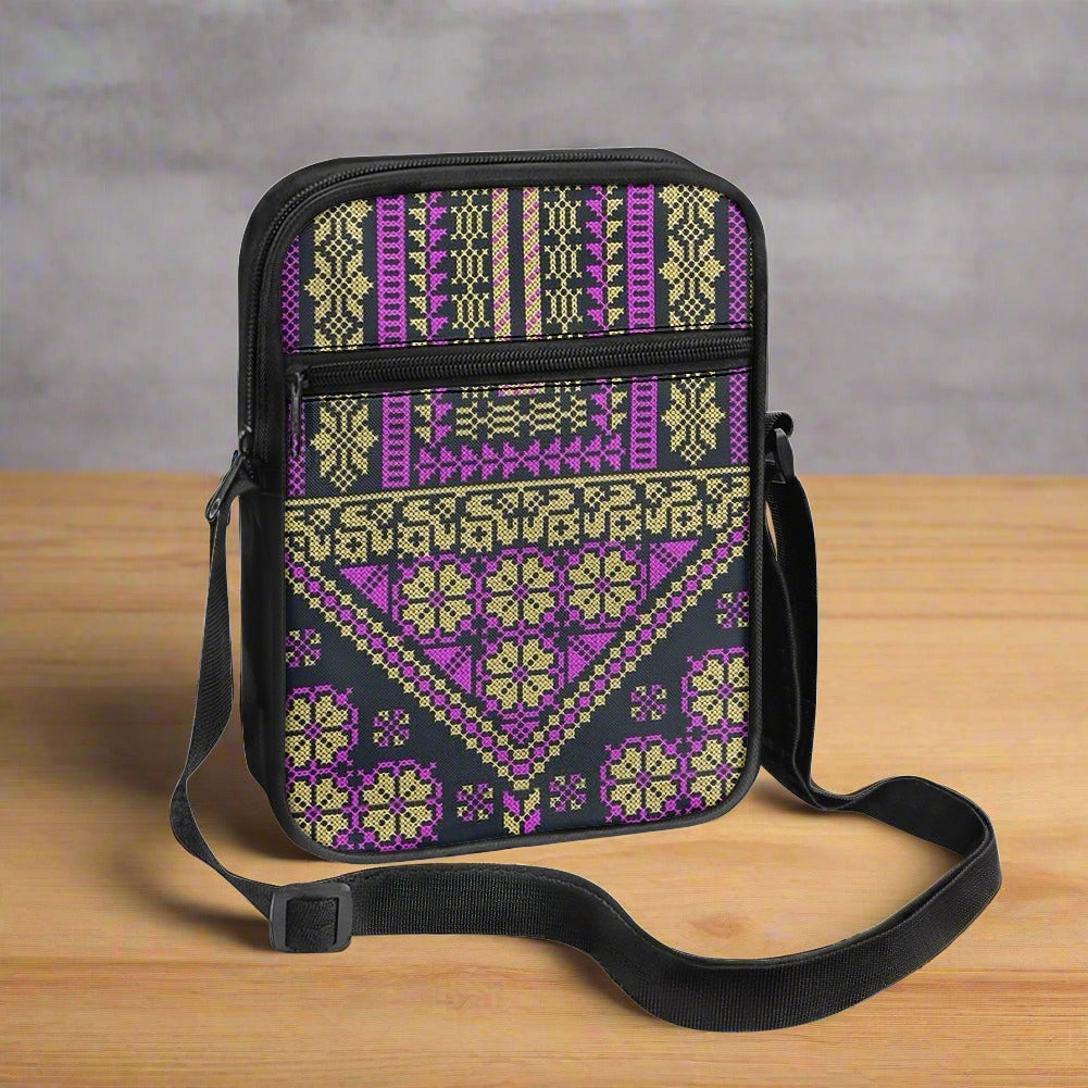 Palestinian Tatreez Print Messenger Bag