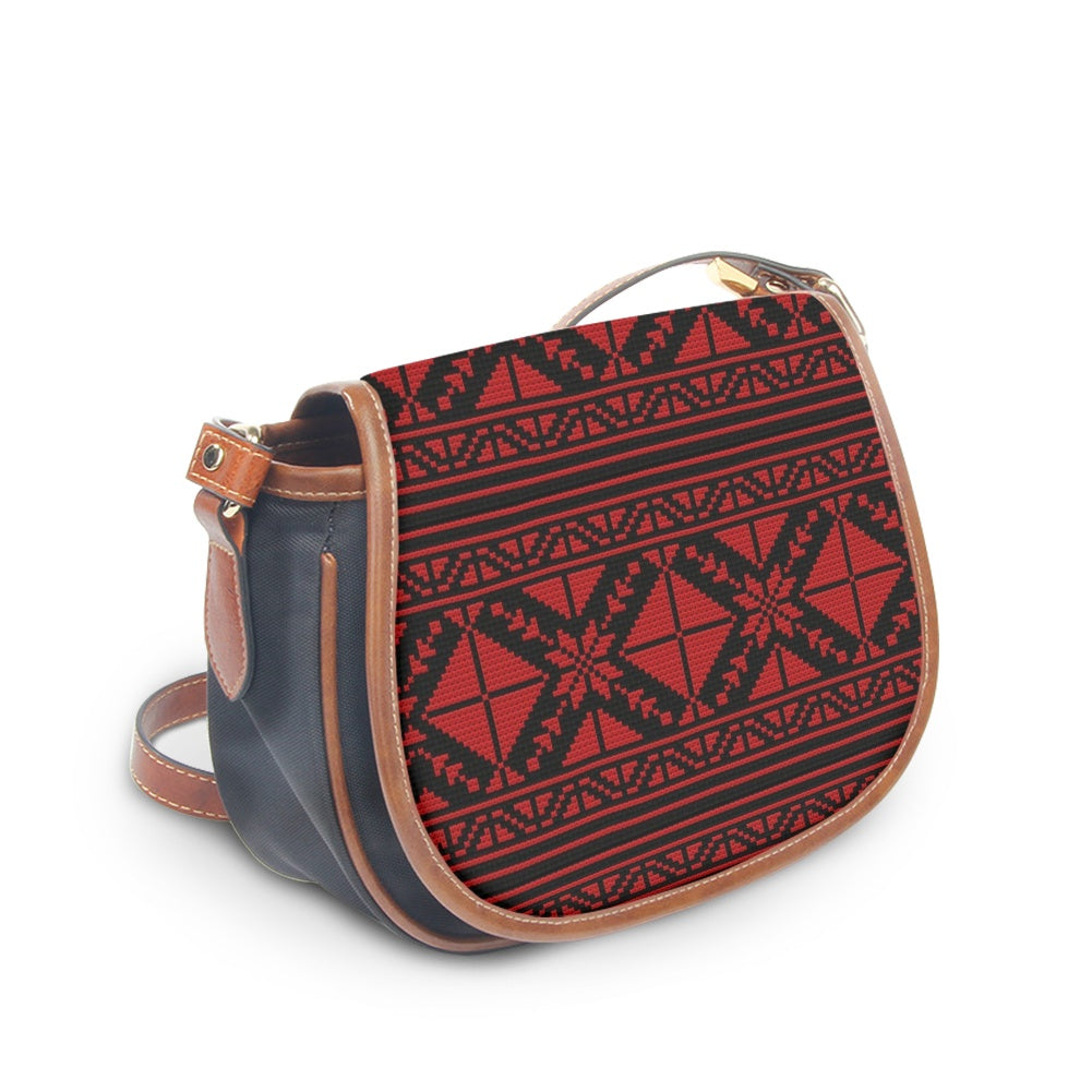 Palestinian tatreez print Saddle Bag