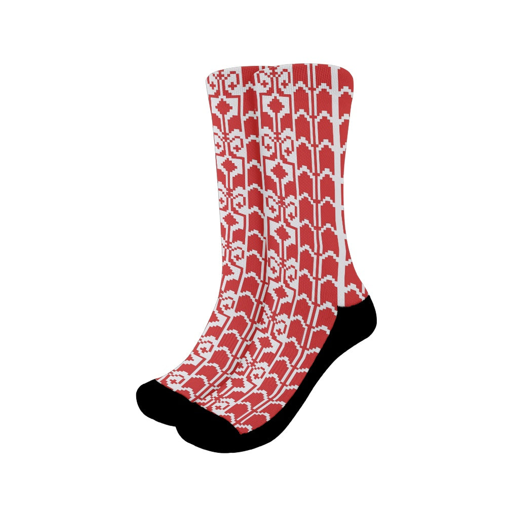 Palestinian Tatreez Print Crew Socks Graduation