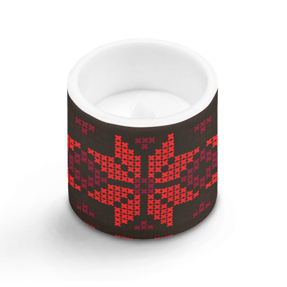 Set of four 3-Inch LED Remote Control Candles – Palestinian Tatreez Design