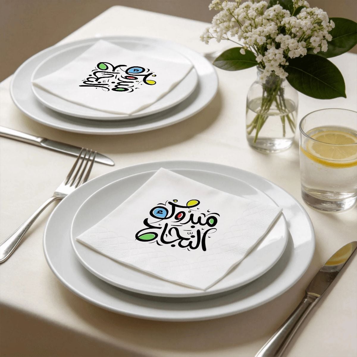 Arabic “Congrats on Your Success” Cocktail & Luncheon Napkins