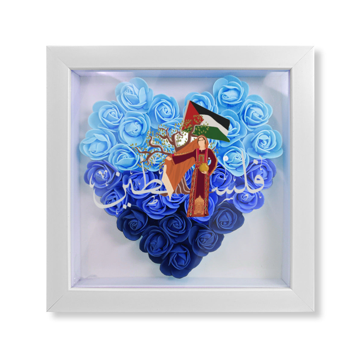 Palestinian Flower Box Rose Photo Frame, Red