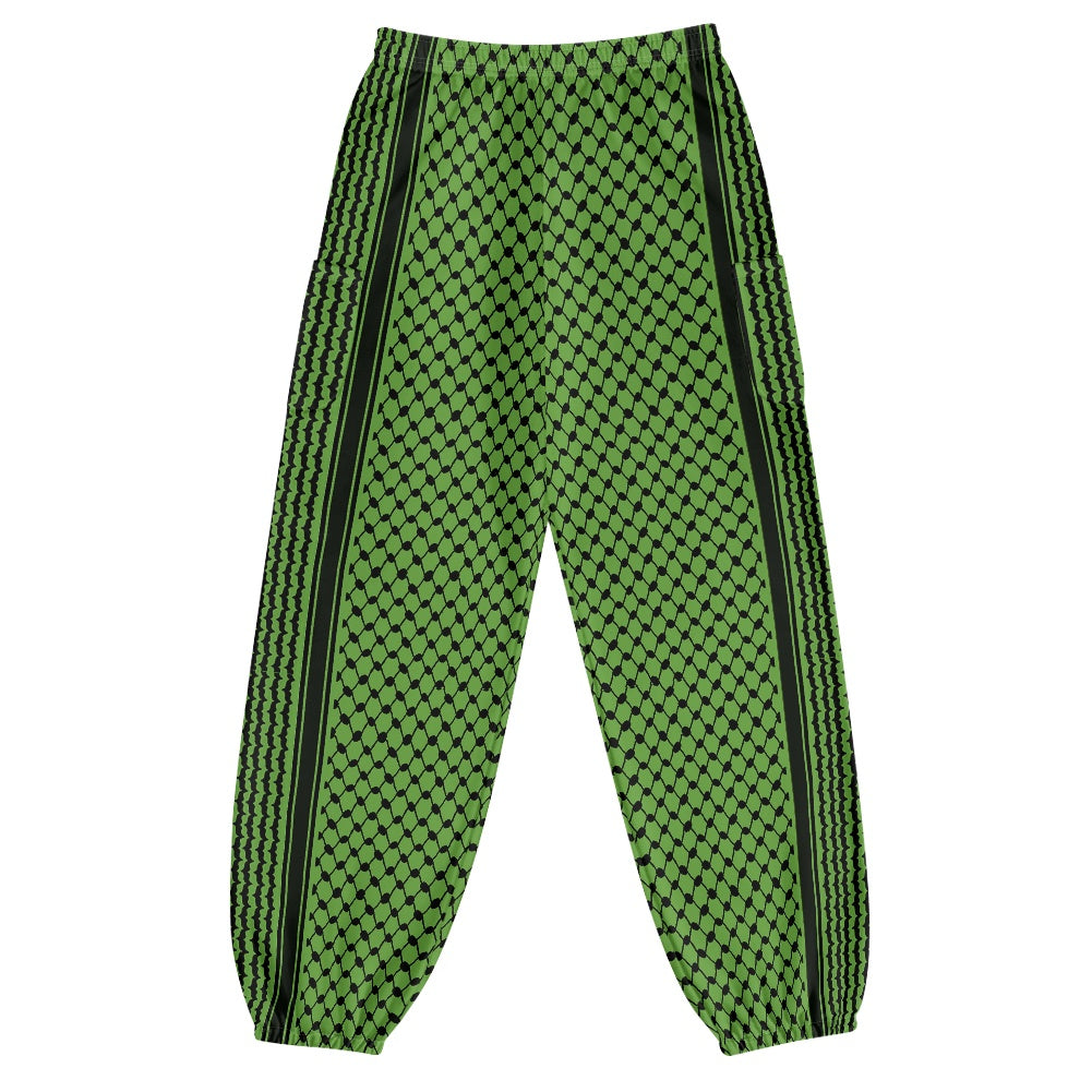 Palestinian Women's Bloomer Kuffiyeh print Green Yoga Pants