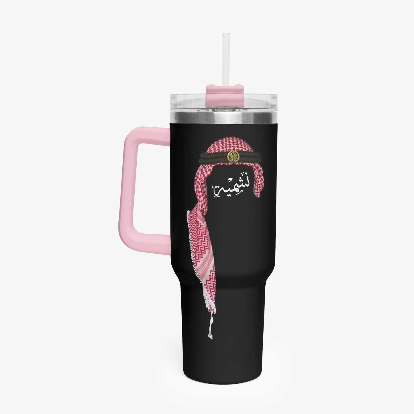 Woman Jordan 40 oz World Cup "نشمية" Tumbler with Handle and Straw