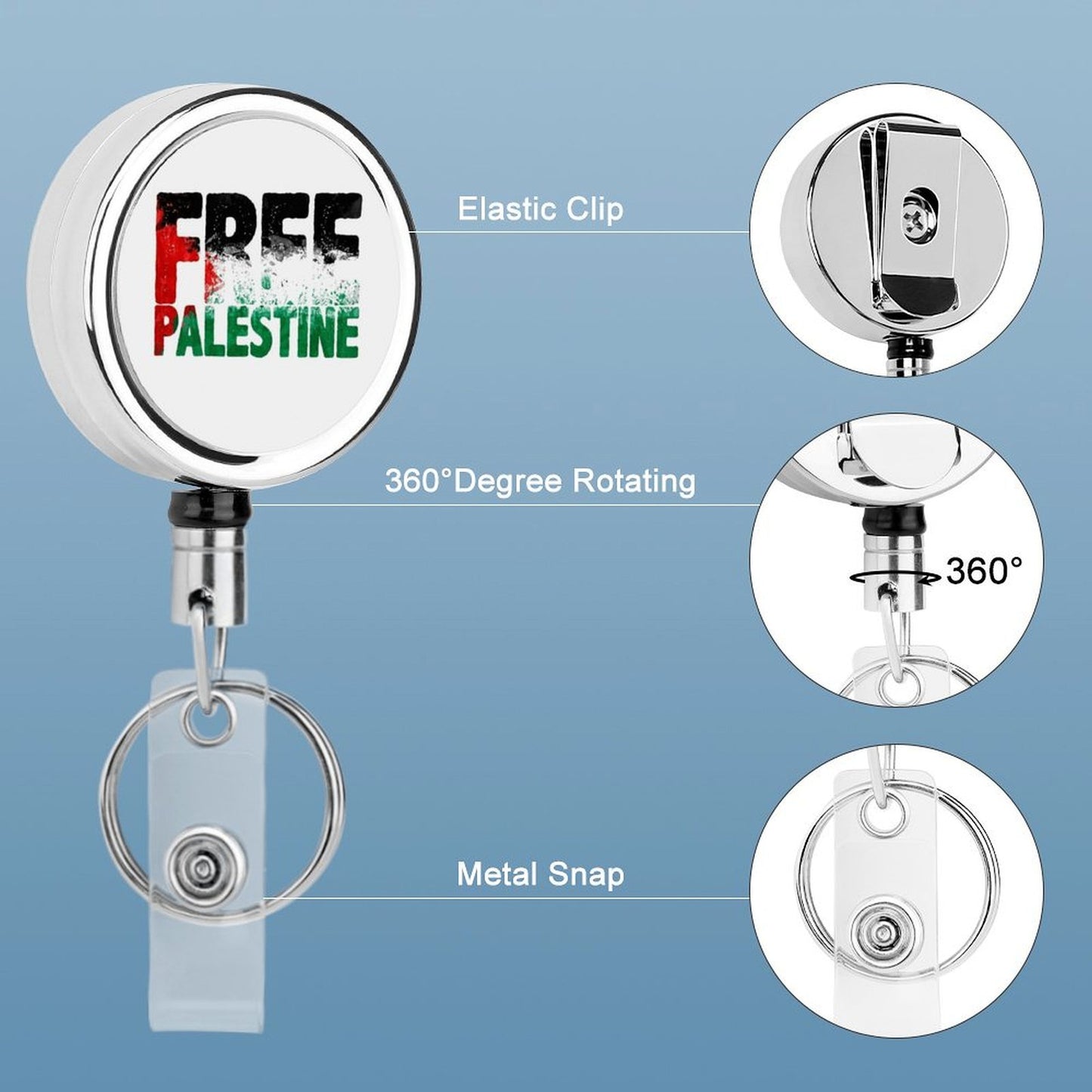 Free Palestine Metal Badge Clip