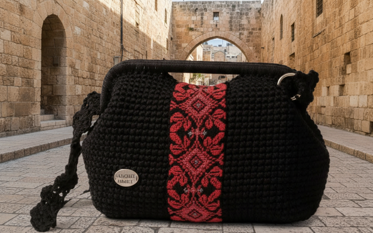 Handmade Authentic Crochet Palestine Tatreez Bag