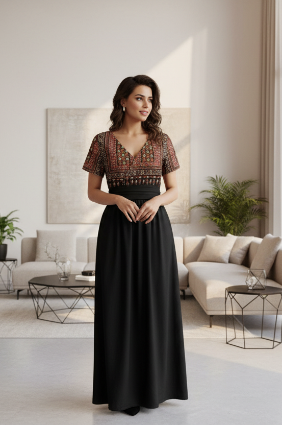 Palestinian Tatreez Print Ladies dress