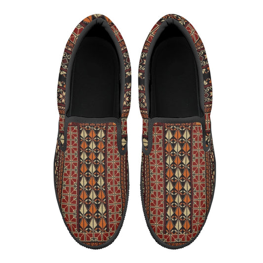 Woman's Palestinian Tatreez print Casual Slip On Shoes