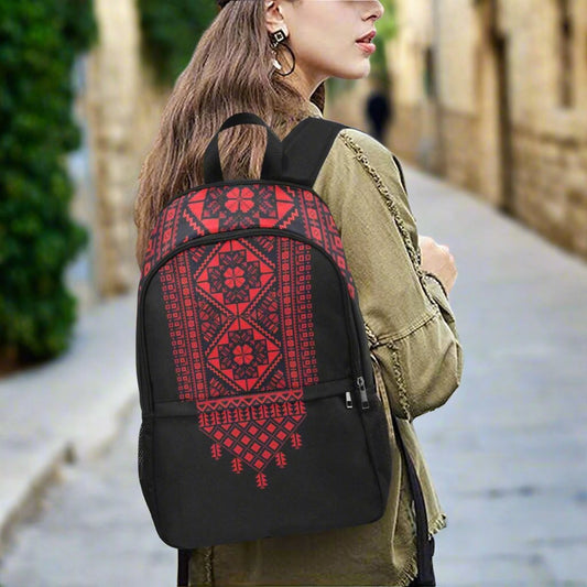 Tatreez Print Fabric Backpack Bag