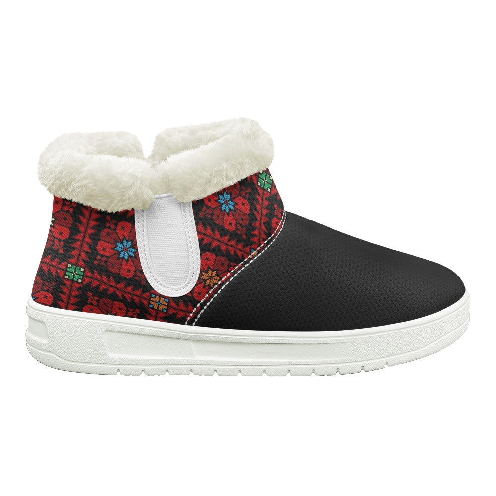 Palestinian Tatreez Print Snow Boots – Women’s Winter Footwear