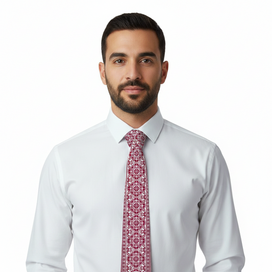 Tatreez Print Arab Silk Ties Neckties for Men