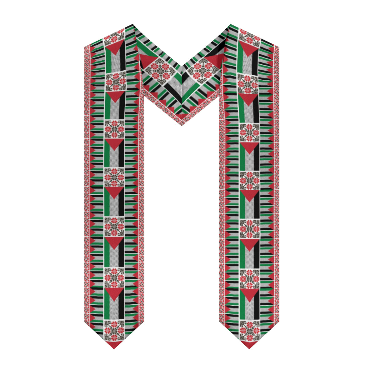 Palestinian Flag Tatreez Print Graduation Sash